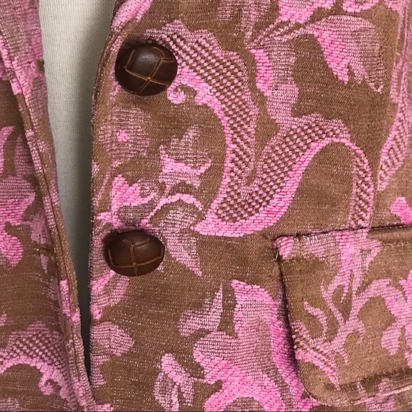 LUCY LOVE Caroline Jacket in Brown and Pink Damask Women medium Jacquard Jacket - Picture 5 of 8